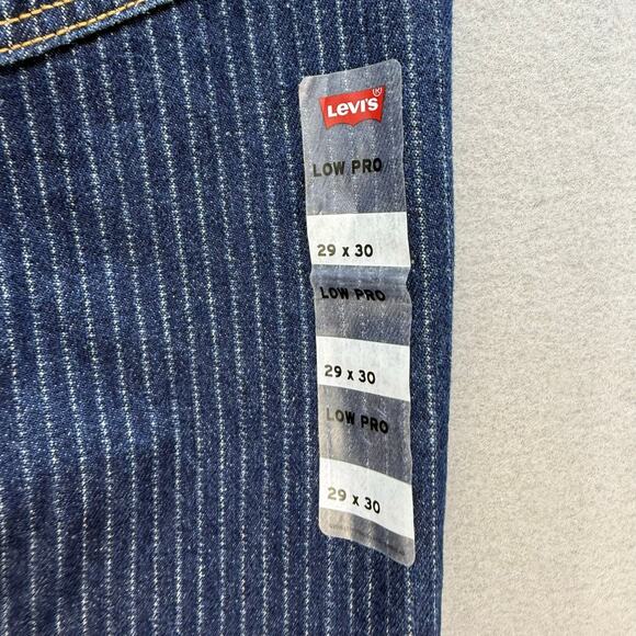 Levi's Jeans Women's 29x30 (8) Dark Blue Low Pro Mid Rise Pinstripe Straight NWT - Picture 5 of 16
